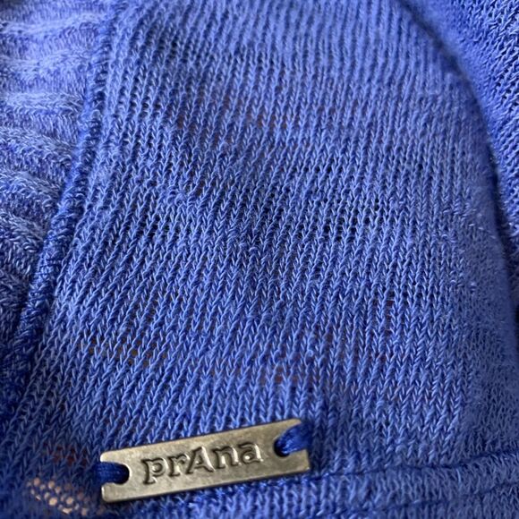 prAna Hilo Duster Blue Open Front Hooded Cardigan Sweater. Size Small - Picture 6 of 7